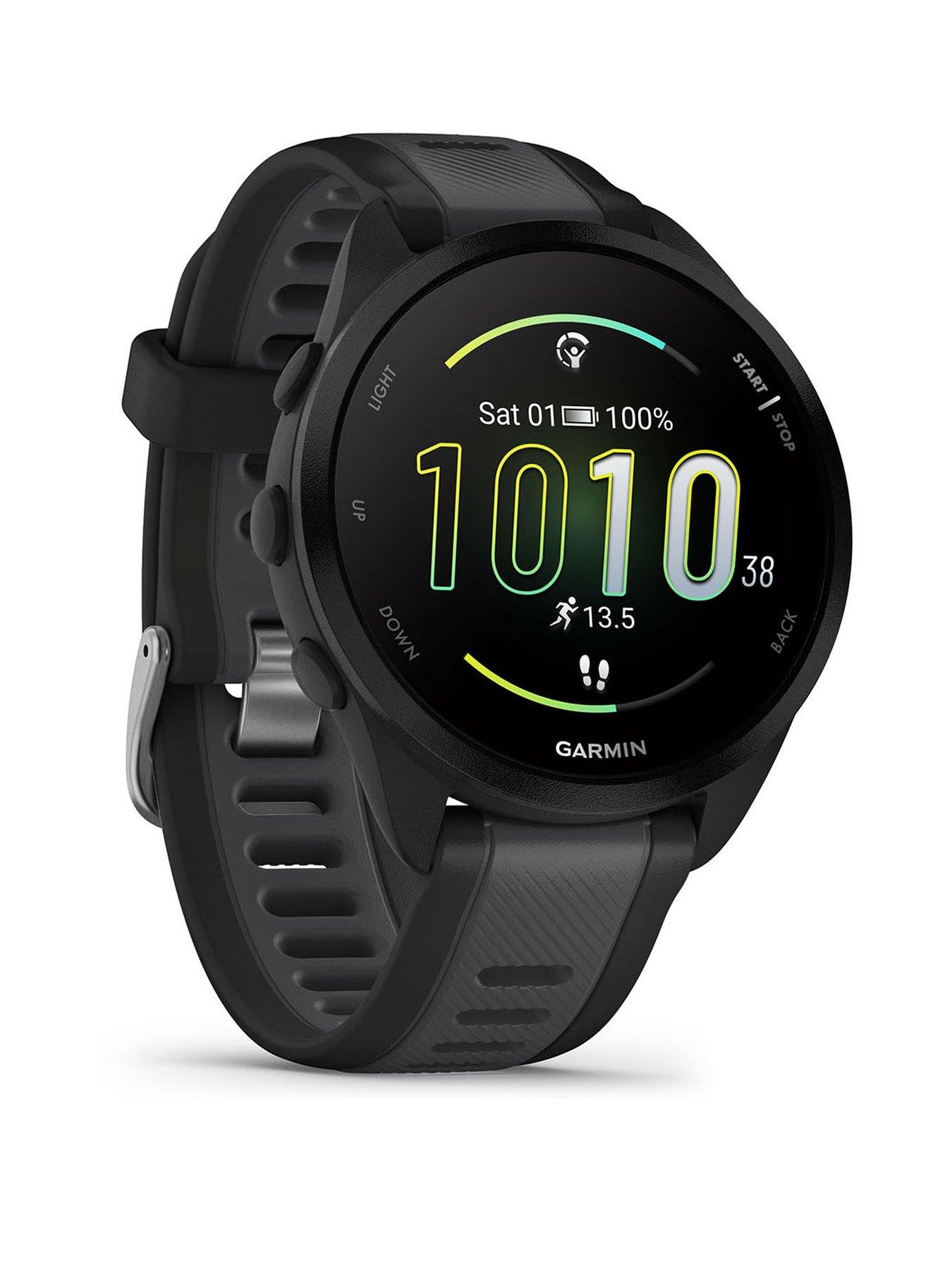 Garmin Forerunner 165, GPS Running Smartwatch - Black/Slate Grey, WW