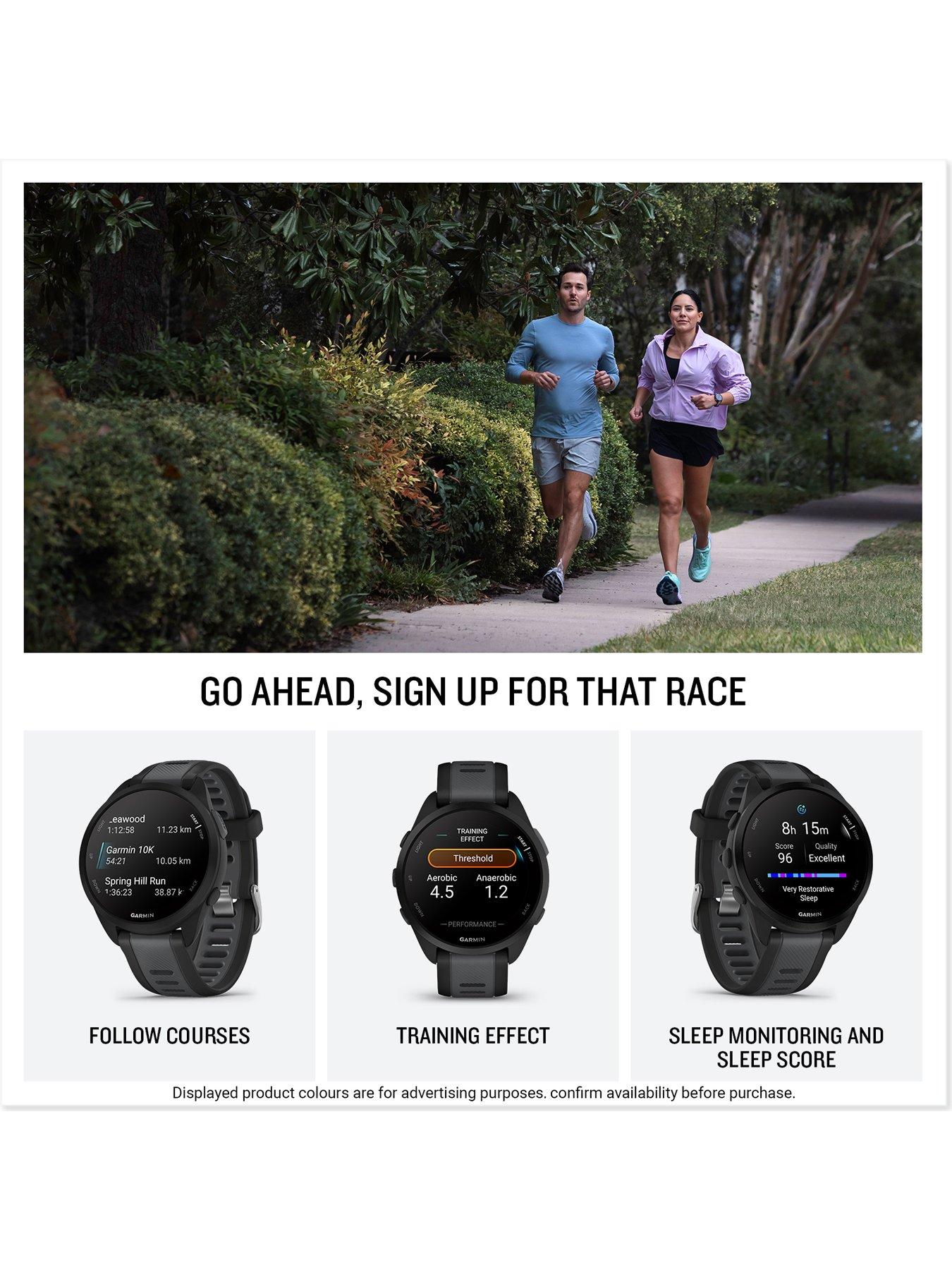 Image 5 of 8 of Garmin Forerunner 165, GPS Running Smartwatch - Black/Slate Grey, WW