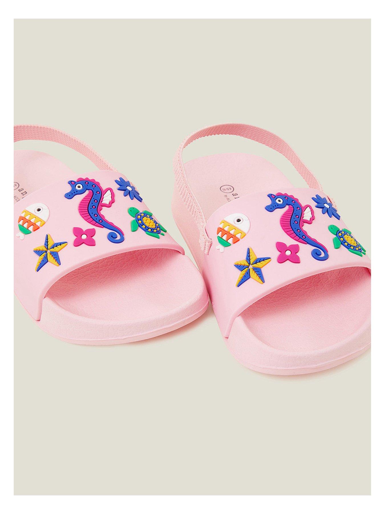 Accessorize Girls Mermaid Sliders Pink Very