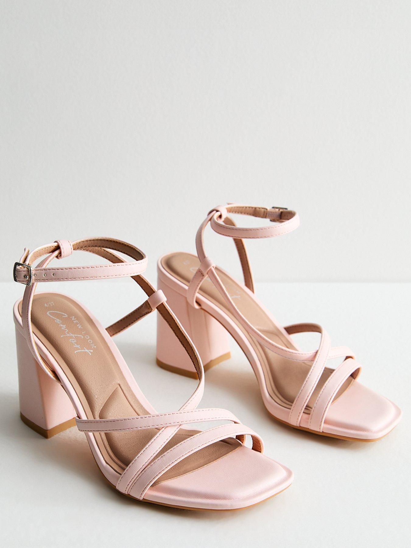 New Look Pink Strappy Block Heel Sandals | Very.co.uk