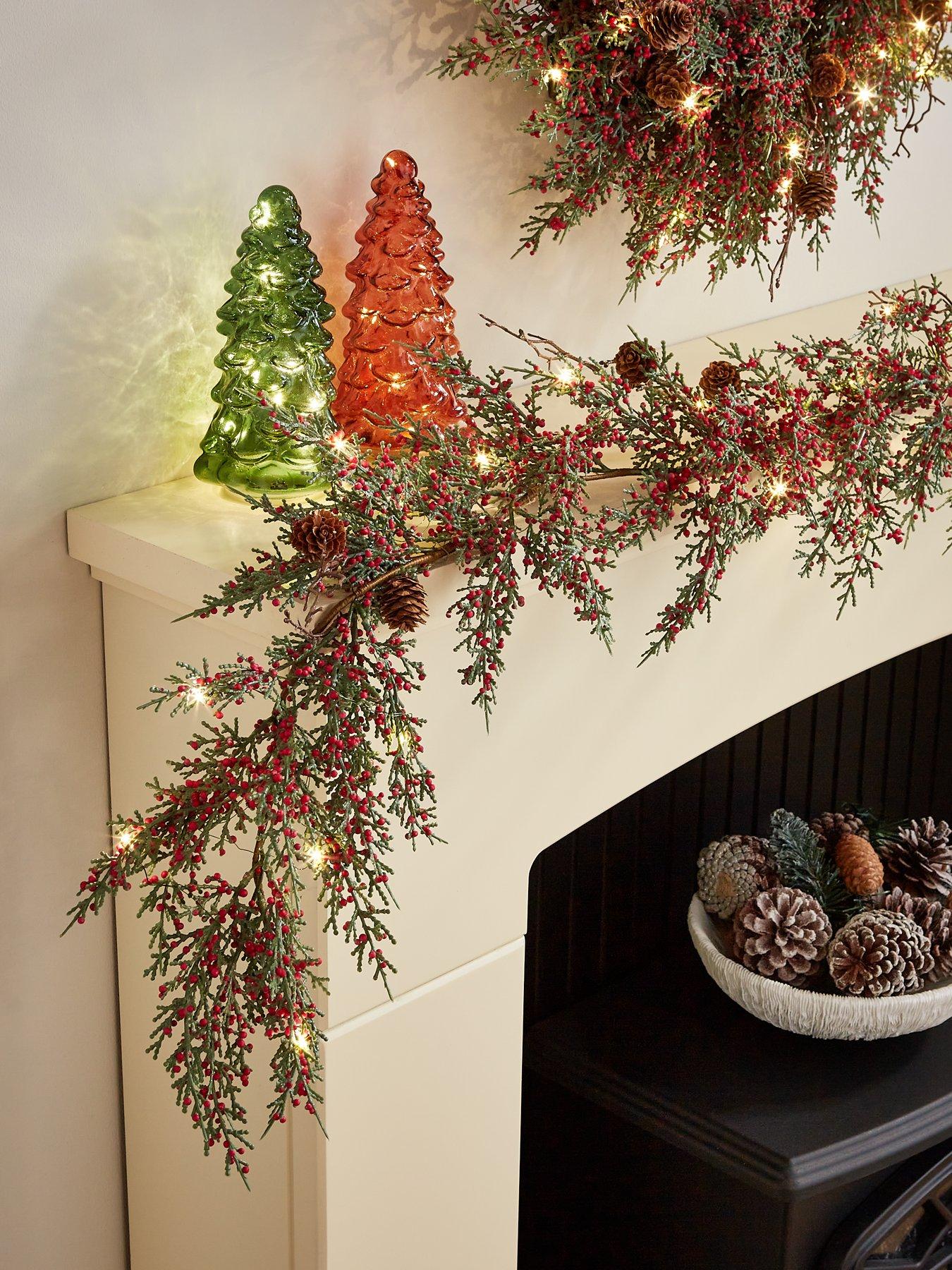 undefined Brooklyn Red Berry Pre-Lit Garland – 6ft