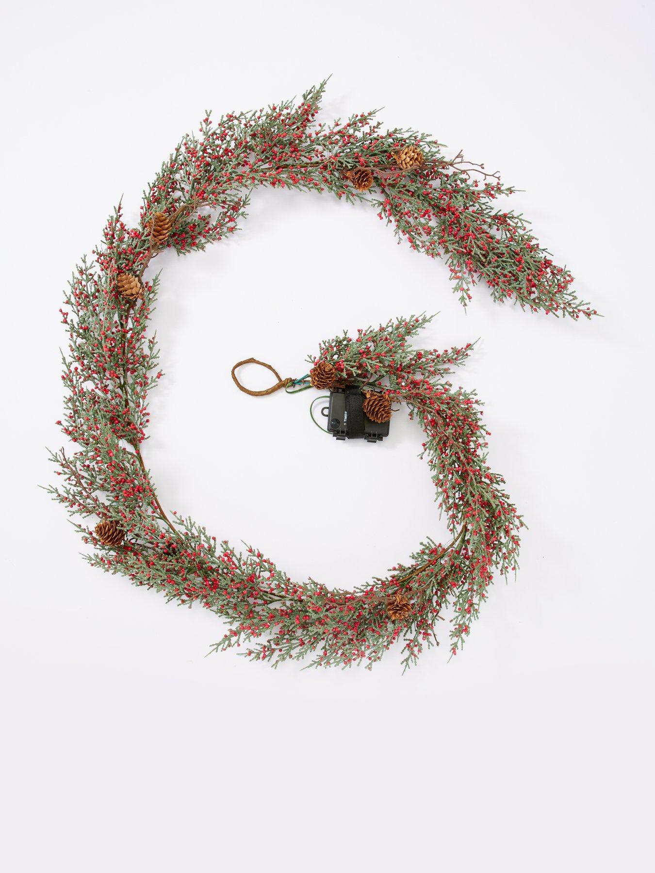 Image 3 of 4 of Very Home Brooklyn Red Berry Pre-Lit Garland &ndash; 6ft