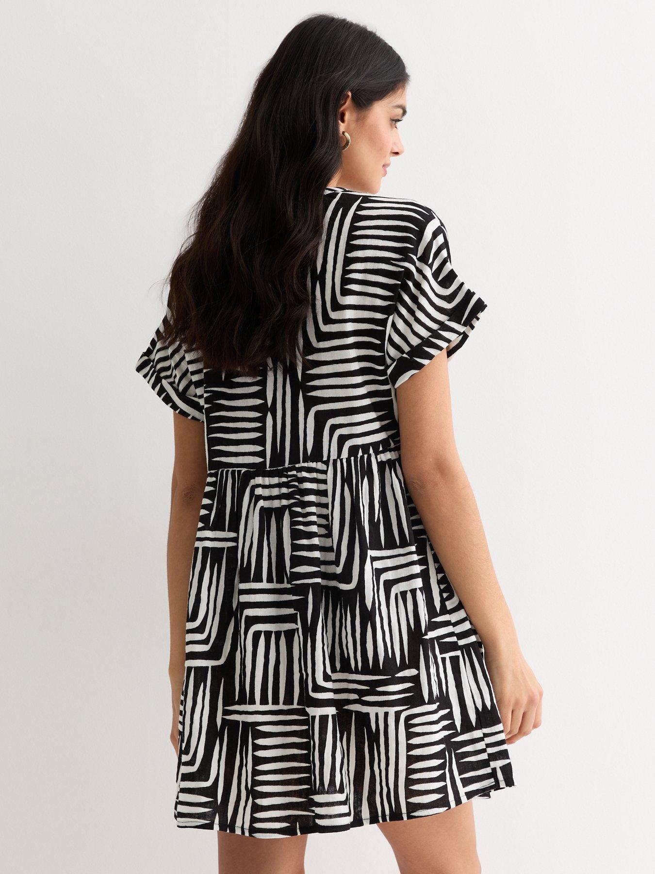 Black and white lining dress sales
