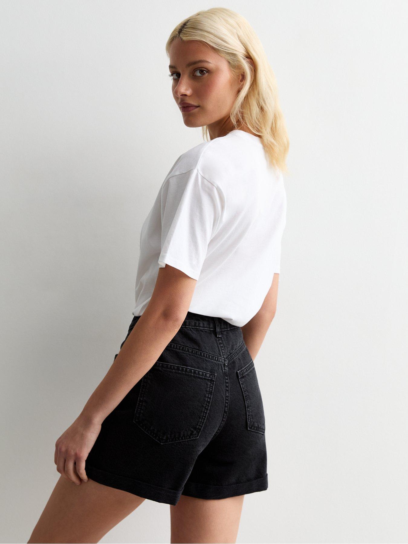New Look Black Denim Boyfriend Shorts Very