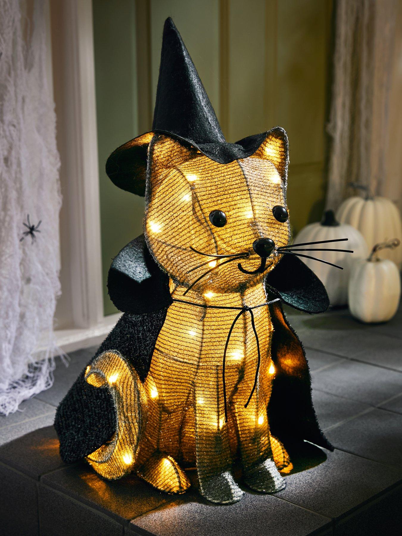 Product photograph of Halloween And Christmas Light-up Cat Decoration from very.co.uk