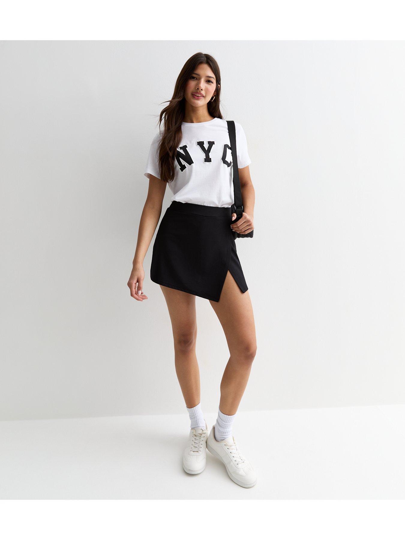 Black Jersey Wrap Skort