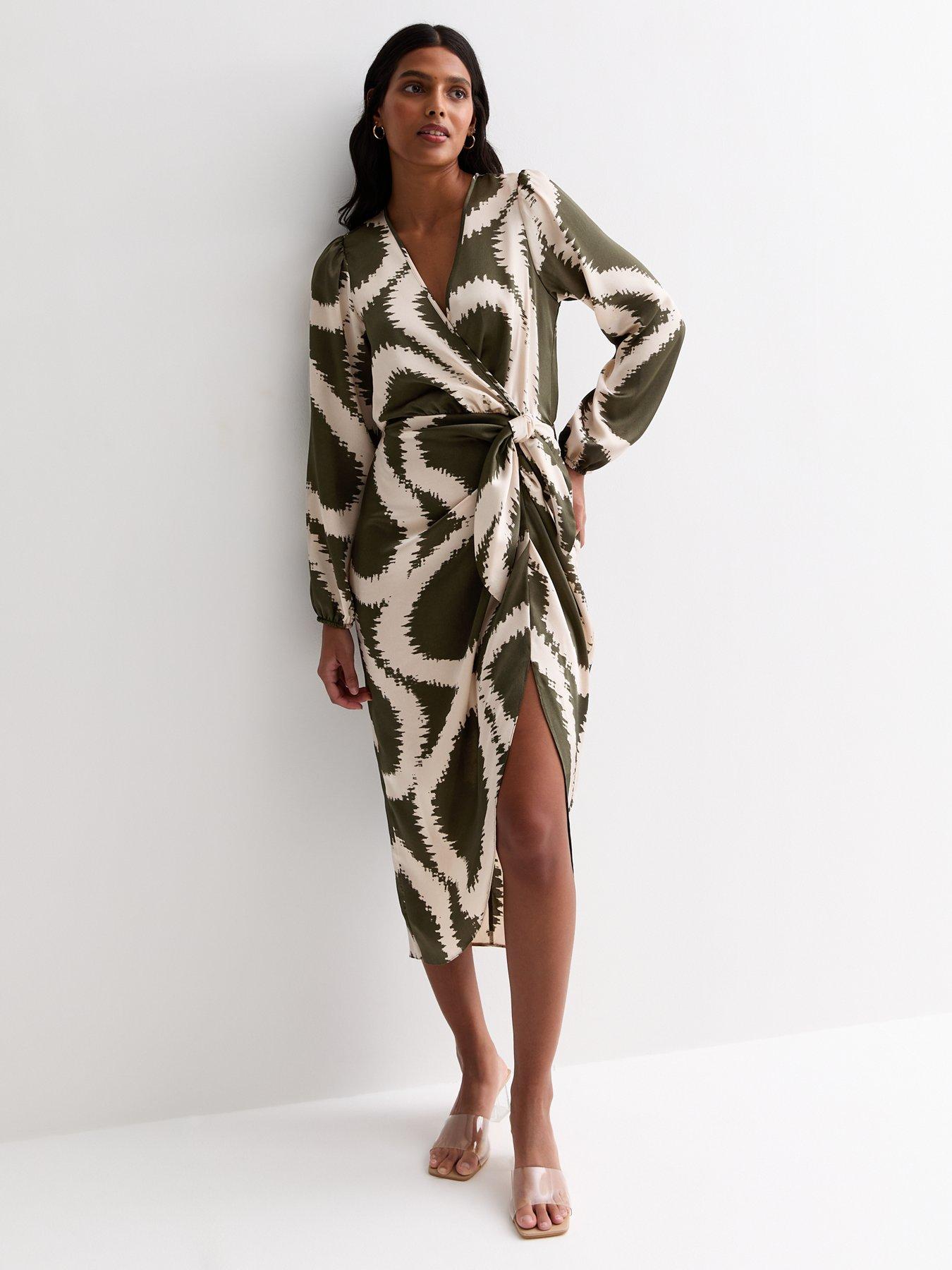 New look khaki leopard print dress sale