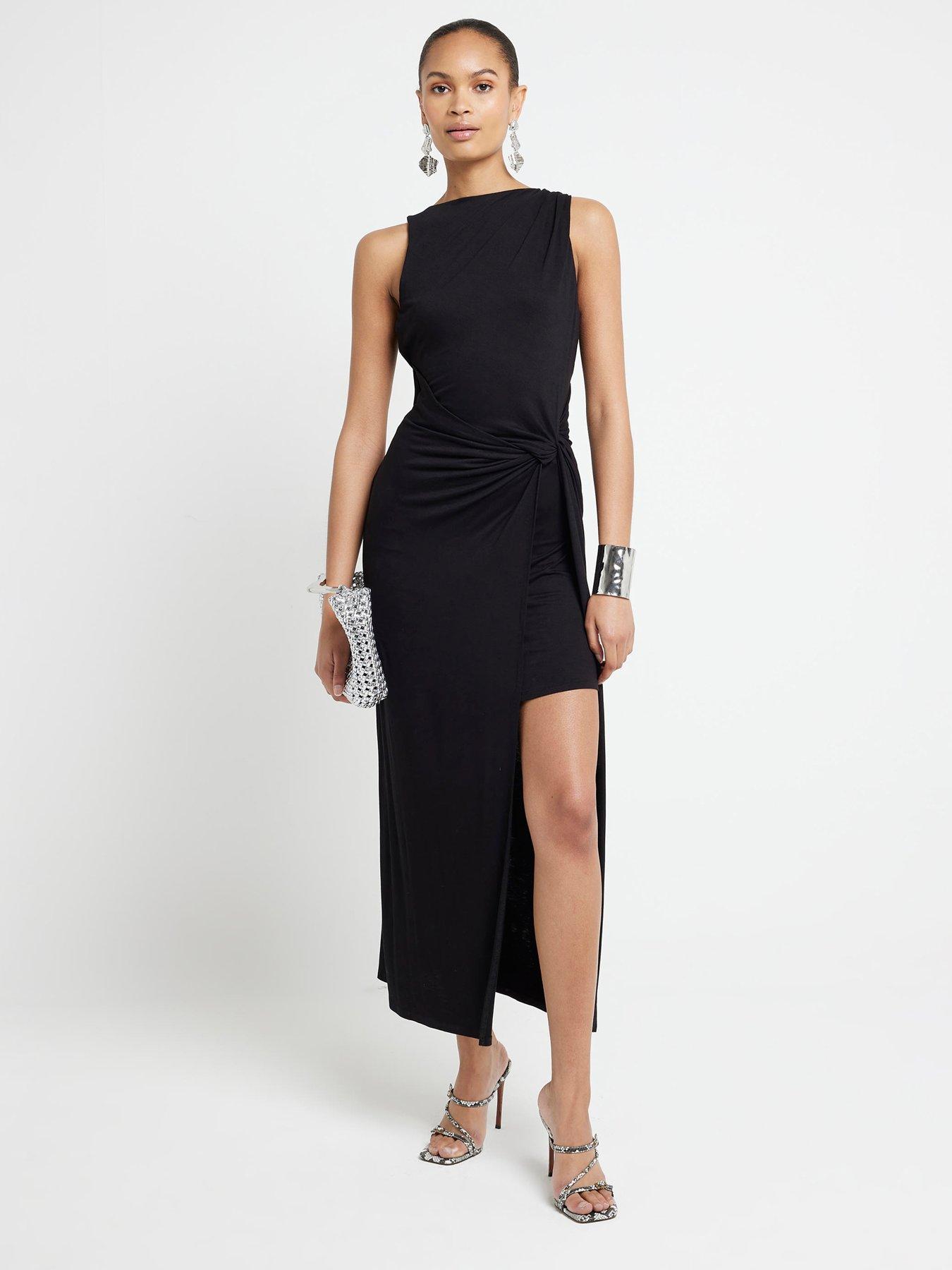 River Island Cowl Back Dress - Black | Very.co.uk