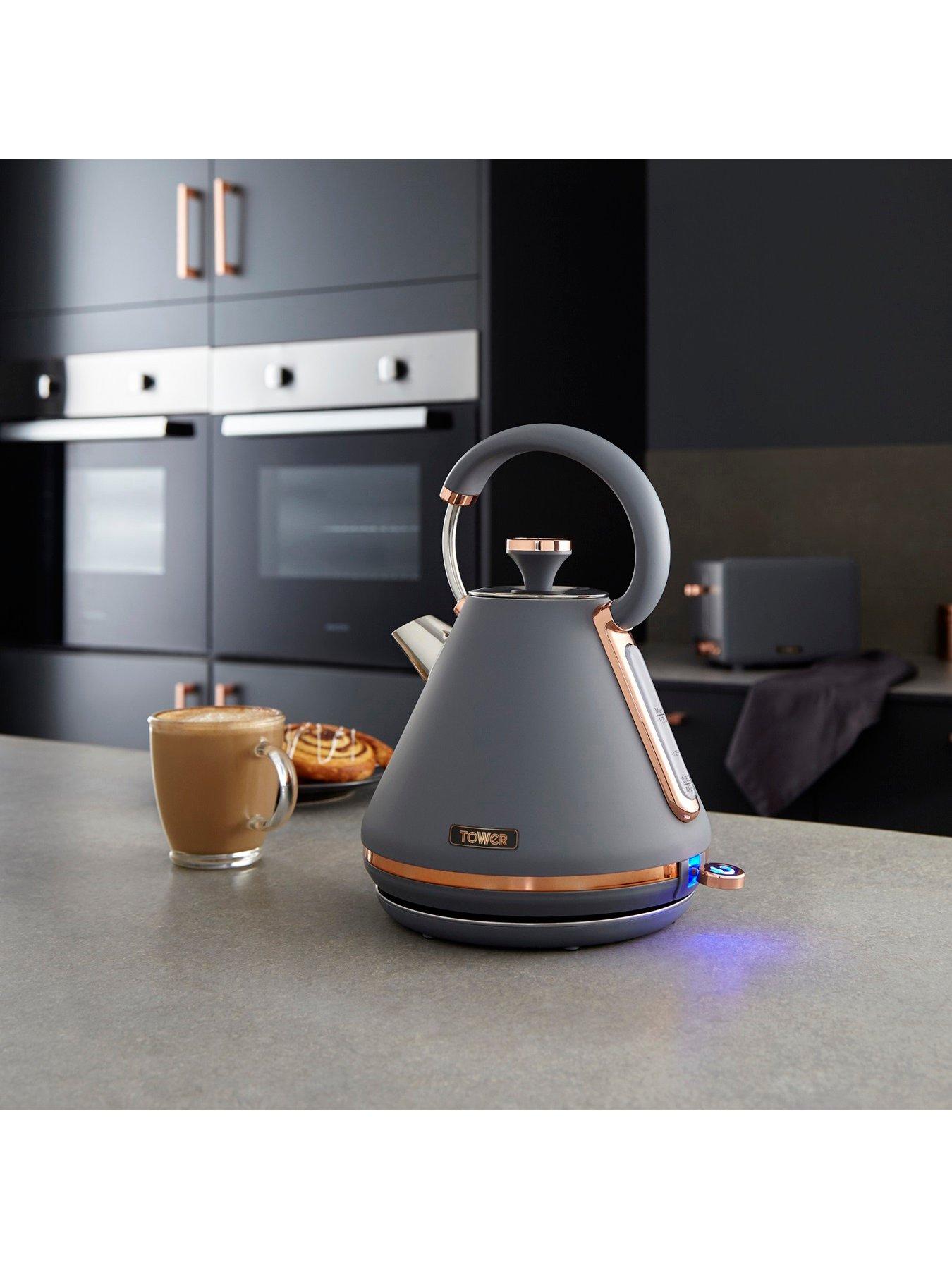 Tower Cavaletto Kettle, 4Slice Toaster & Microwave Triple Pack Grey