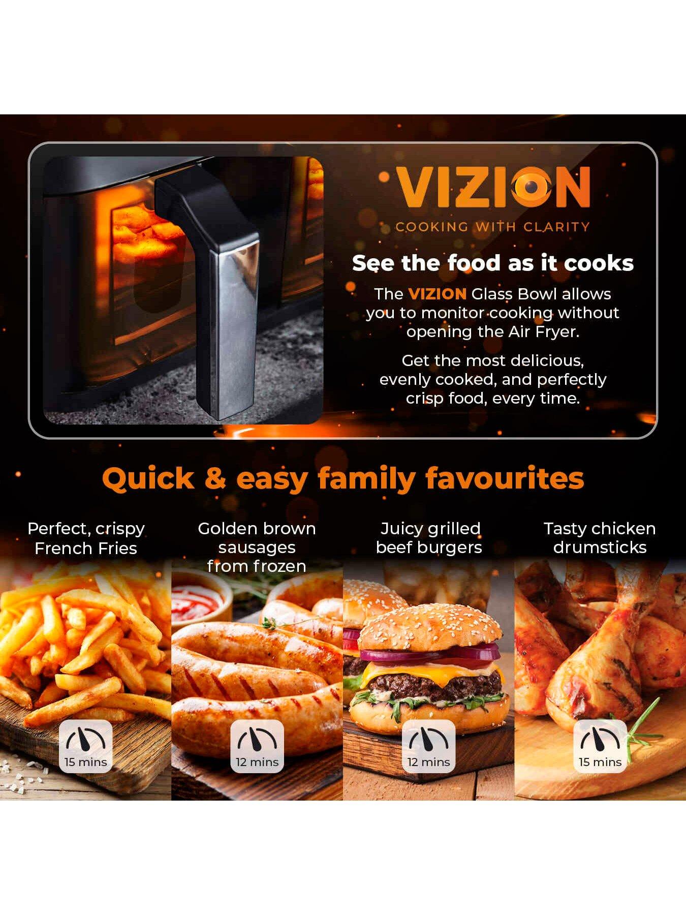 Image 4 of 7 of Tower T17104 Vortx Vizion 8L Dual Basket Air Fryer with Digital Control Panel &amp; 6 One-Touch Pre-sets, Black