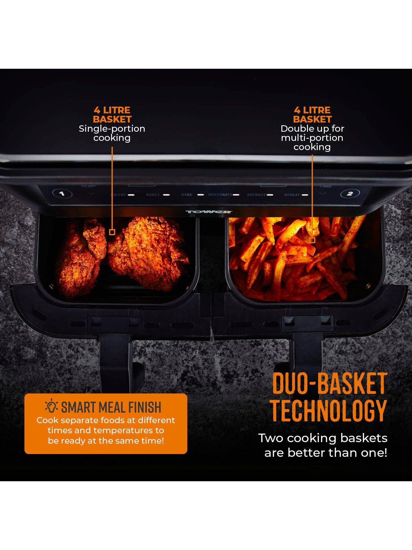 Image 5 of 7 of Tower T17104 Vortx Vizion 8L Dual Basket Air Fryer with Digital Control Panel &amp; 6 One-Touch Pre-sets, Black