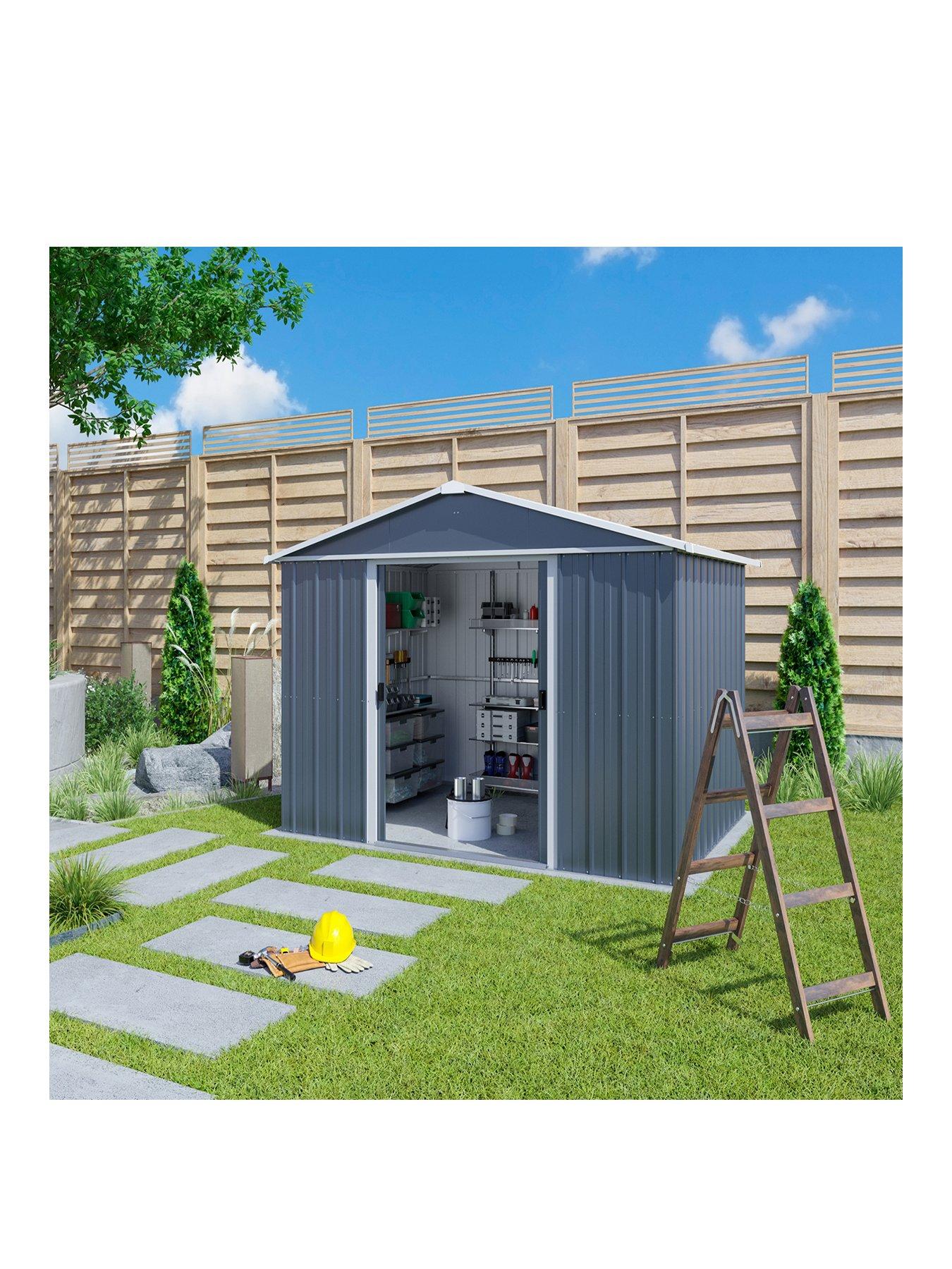 Product photograph of Yardmaster 10ft X 8ft Castleton Apex Roof Metal Shed With Floor Frame from very.co.uk