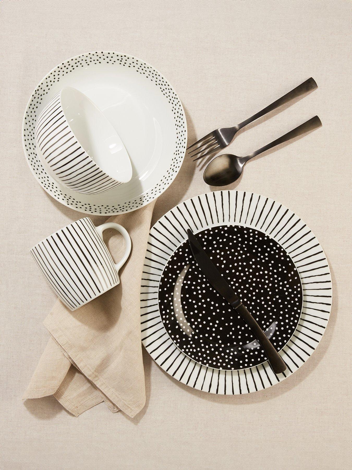 Product photograph of Waterside Betsy 20-piece Dinner Set In Black from very.co.uk