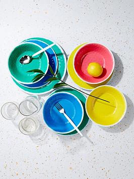 Product photograph of Waterside Summer 12-piece Melamine Dinner Set from very.co.uk