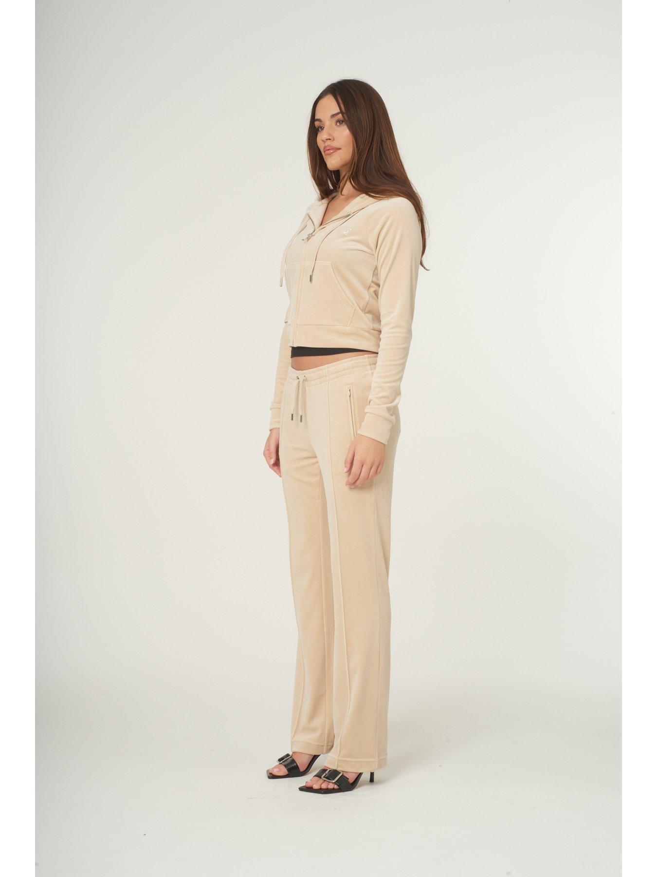 Classic Track Pant With Juicy Diamante Logo - Beige