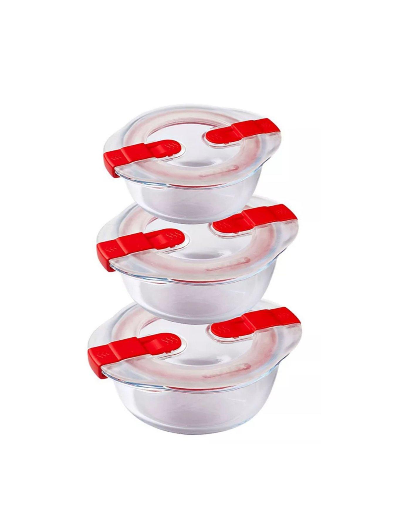 Product photograph of Pyrex Cook Amp Heat 3-piece Round Dish Set from very.co.uk