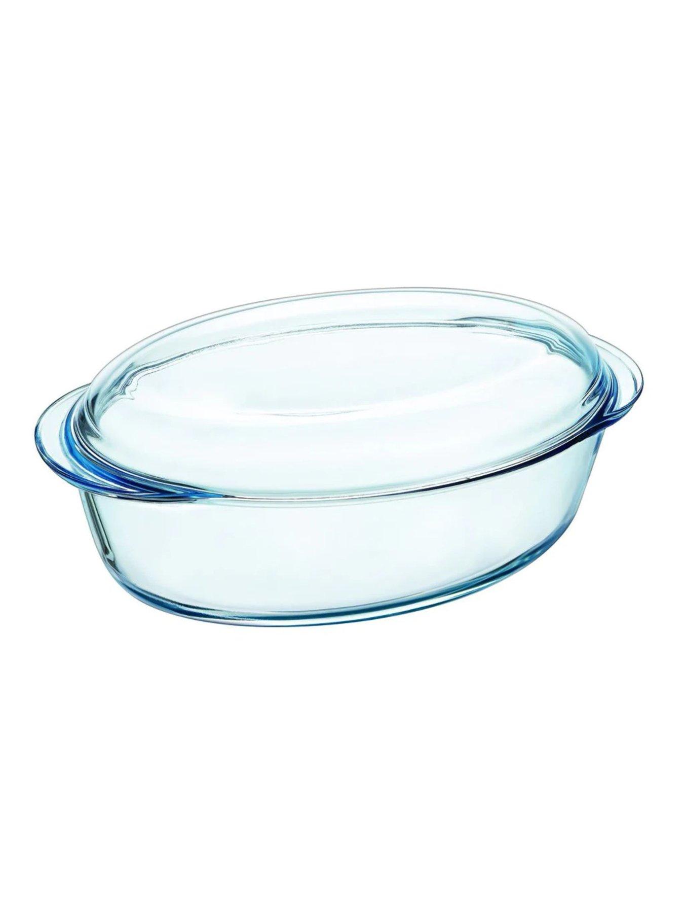 Product photograph of Pyrex Essentials Glass Oval Casserole Dish from very.co.uk