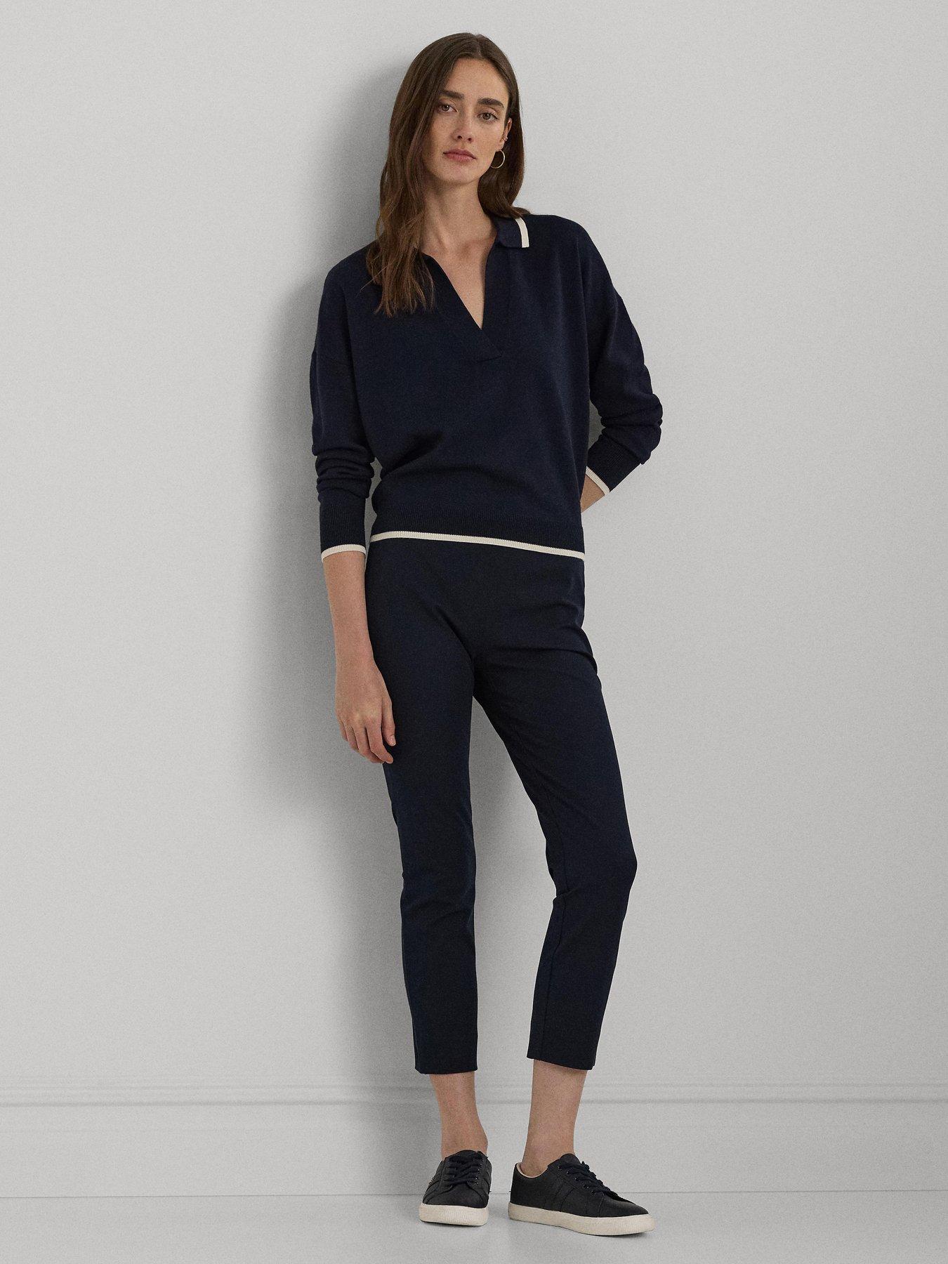 Lauren by Ralph Lauren Keslina-Skinny-Pant, Navy, Size 14, Women