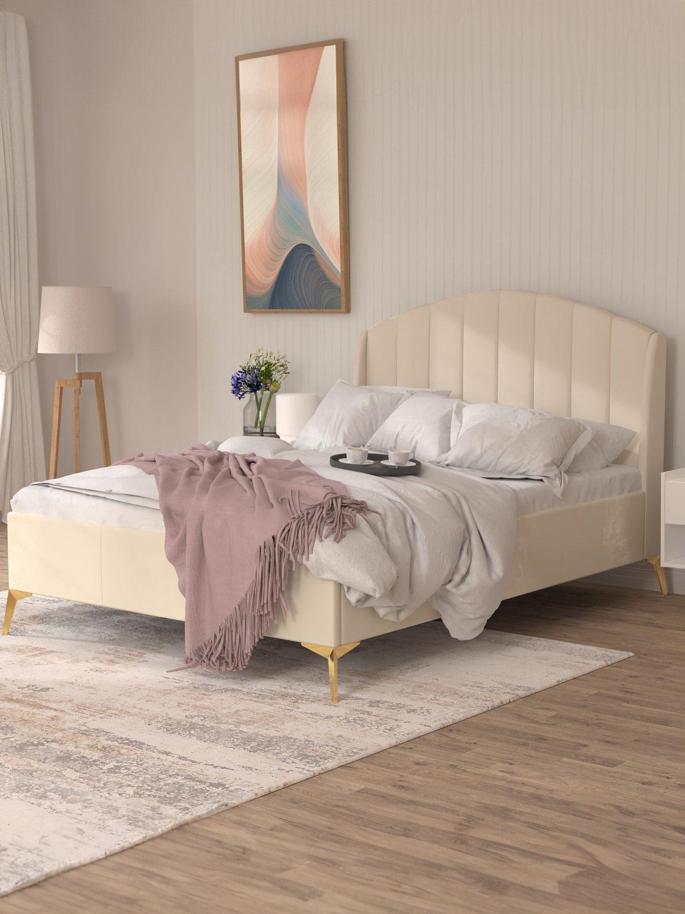 Product photograph of Gfw Pettine End Lift Ottoman Bed - Cream from very.co.uk