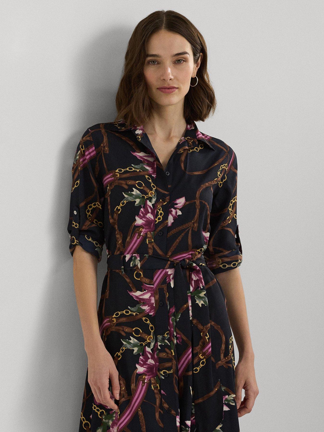 Lauren by Ralph Lauren Karalynn Long Sleeve Day Dress Navy Very