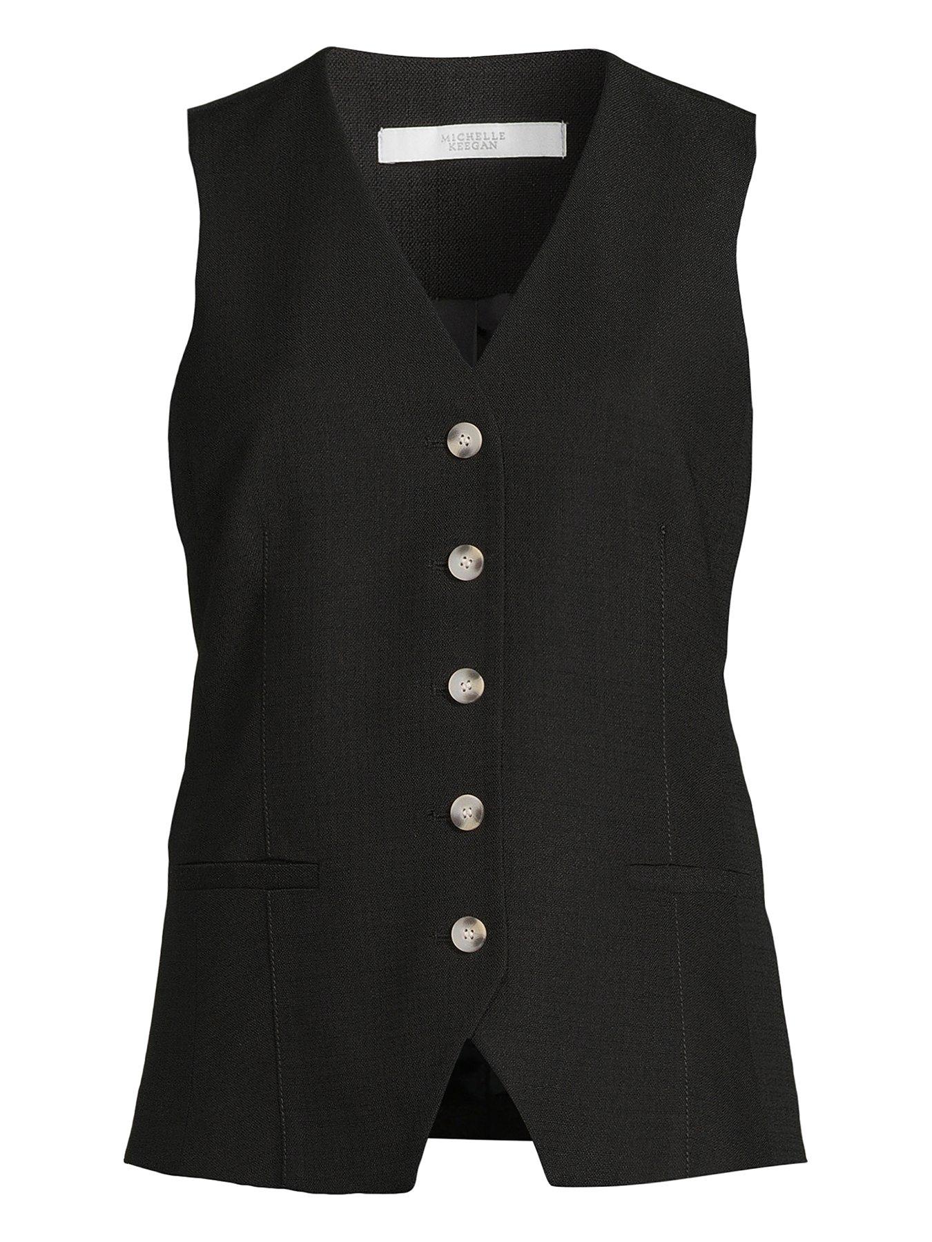 Michelle Keegan Premium 3 Piece Set Longline Waistcoat - Black | Very.co.uk