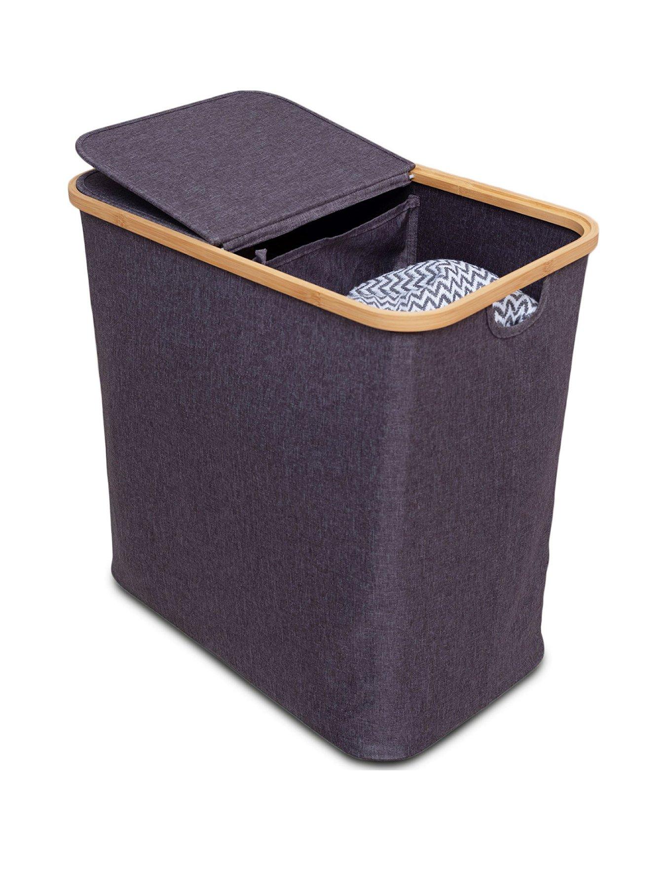 Product photograph of Addis 85-litre Collapsible Twin Laundry Bin from very.co.uk