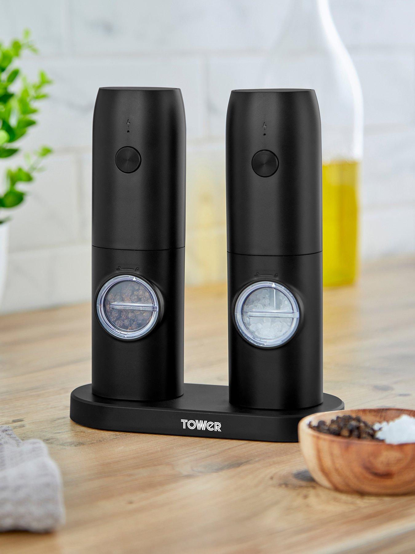 tower-rechargeable-salt-and-pepper-mills-in-black