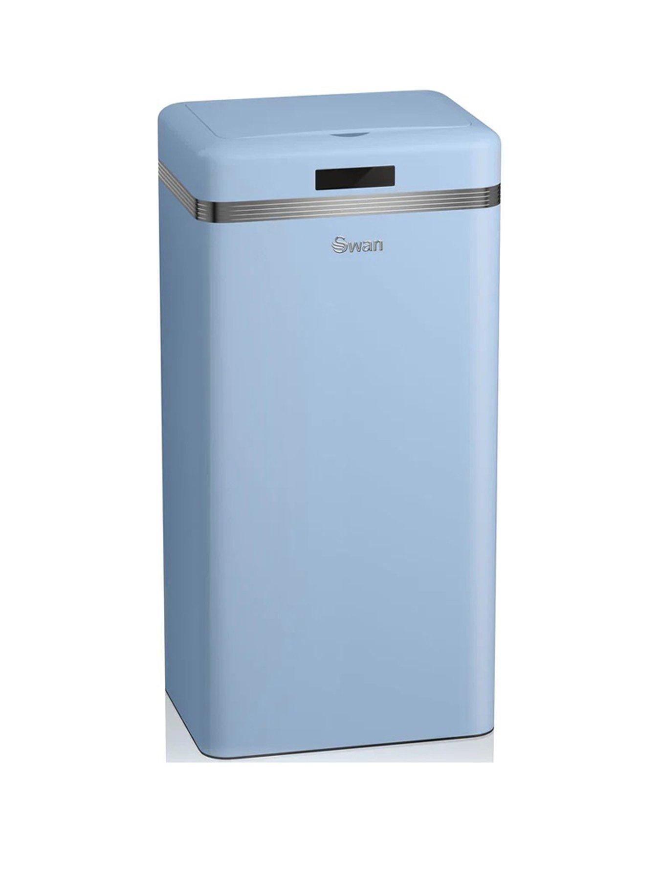 Product photograph of Swan Retro 45l Square Sensor Bin - Blue from very.co.uk