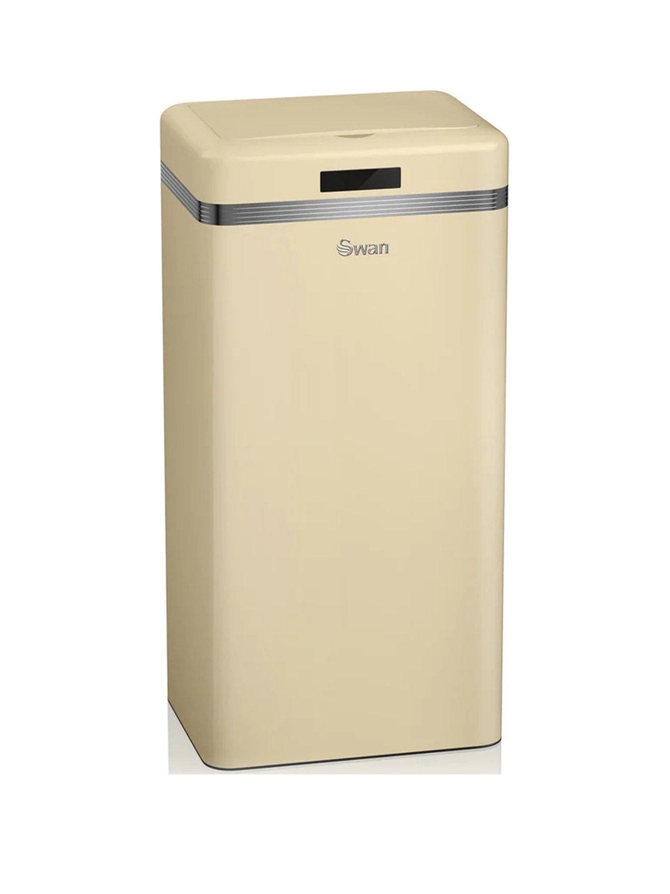 Product photograph of Swan Retro 45-litre Sensor Bin In Cream from very.co.uk