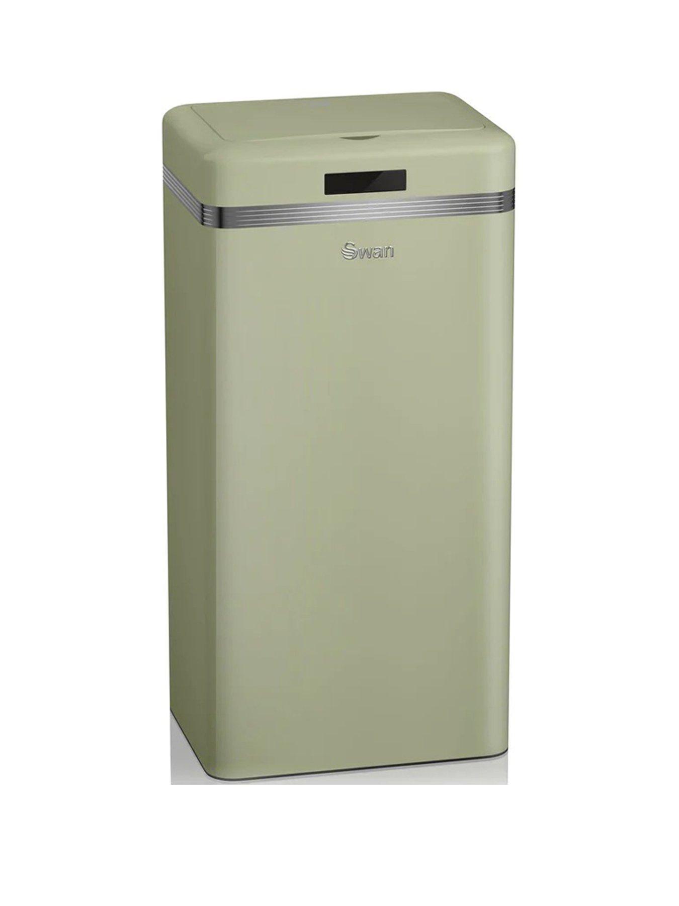 Product photograph of Swan Retro 45l Square Sensor Bin - Green from very.co.uk