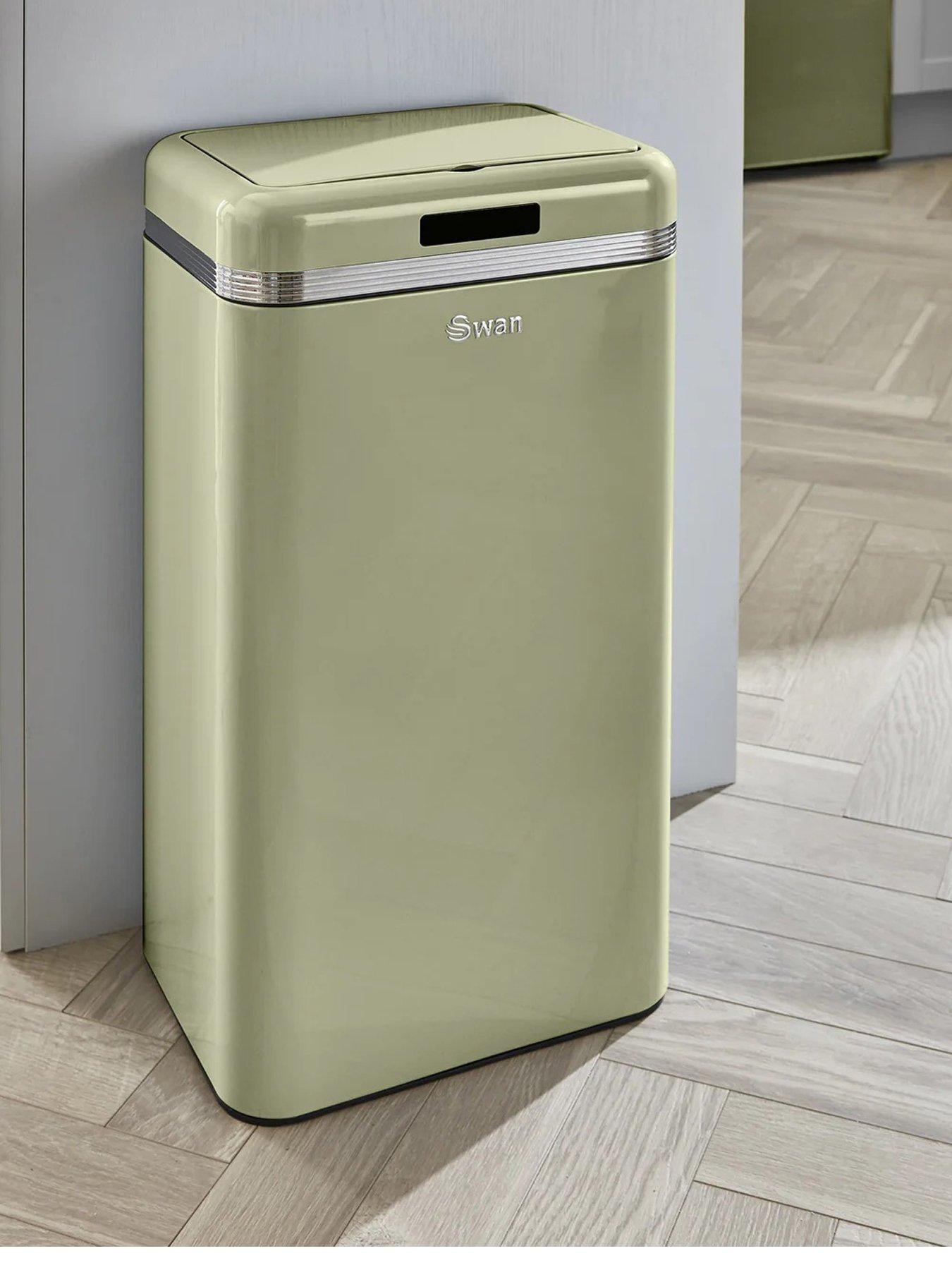 Swan Retro 45l Square Sensor Bin - Green