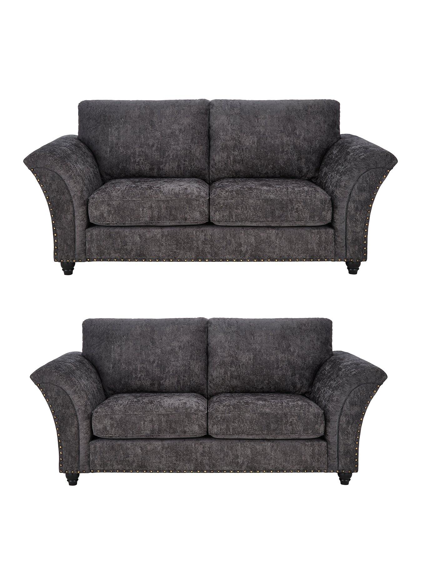 Very Home Ariel 3 + 2 Seater Fabric Sofa Set (Buy  Save!) - Charcoal - Fsc Certified