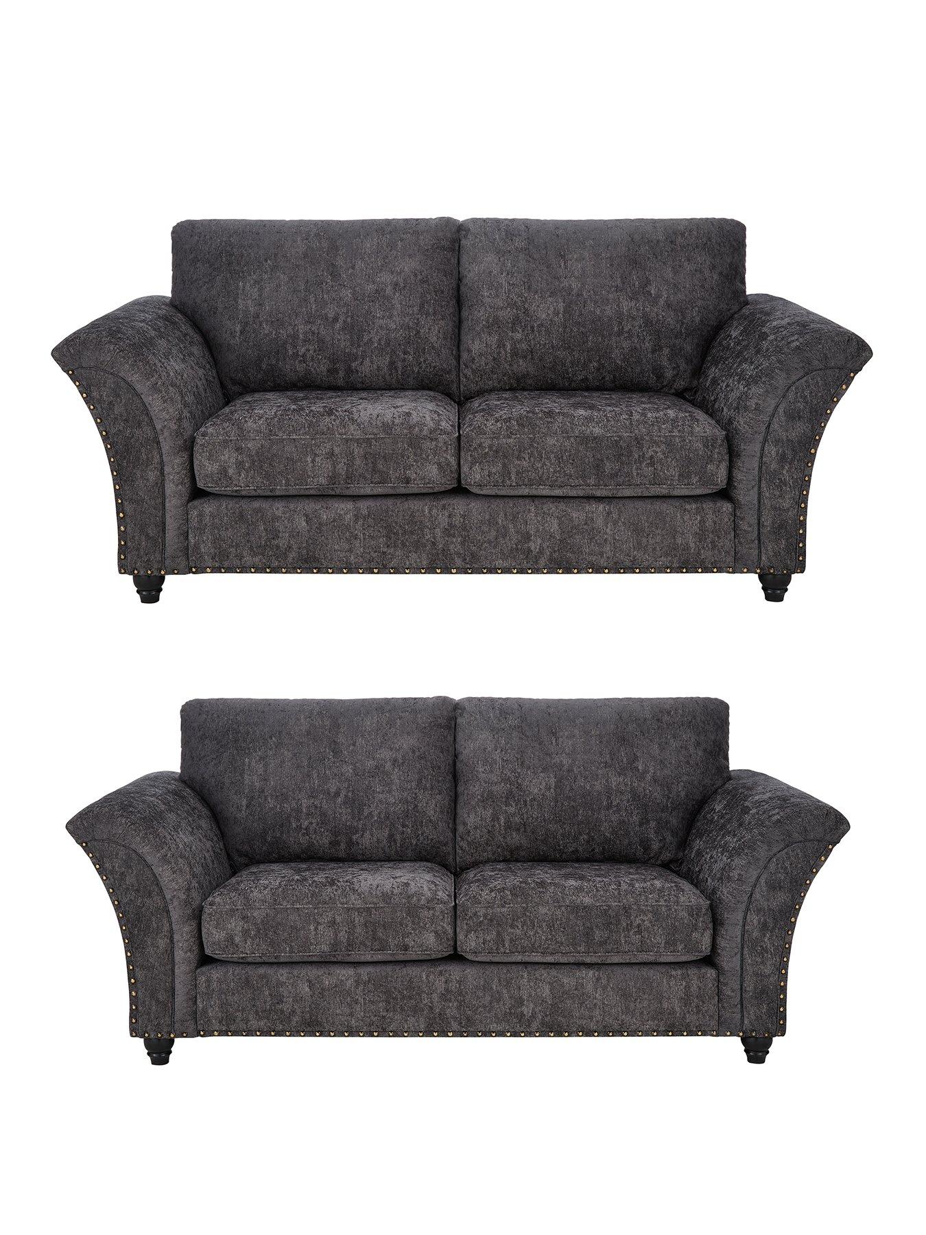 undefined Ariel 3 + 2 Seater Fabric Sofa Set (Buy  &  SAVE!) - Charcoal - FSC® Certified