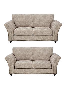Product photograph of Very Home Ariel 3 2 Seater Fabric Sofa Set Buy Amp Save - Silver - Fsc Reg Certified from very.co.uk