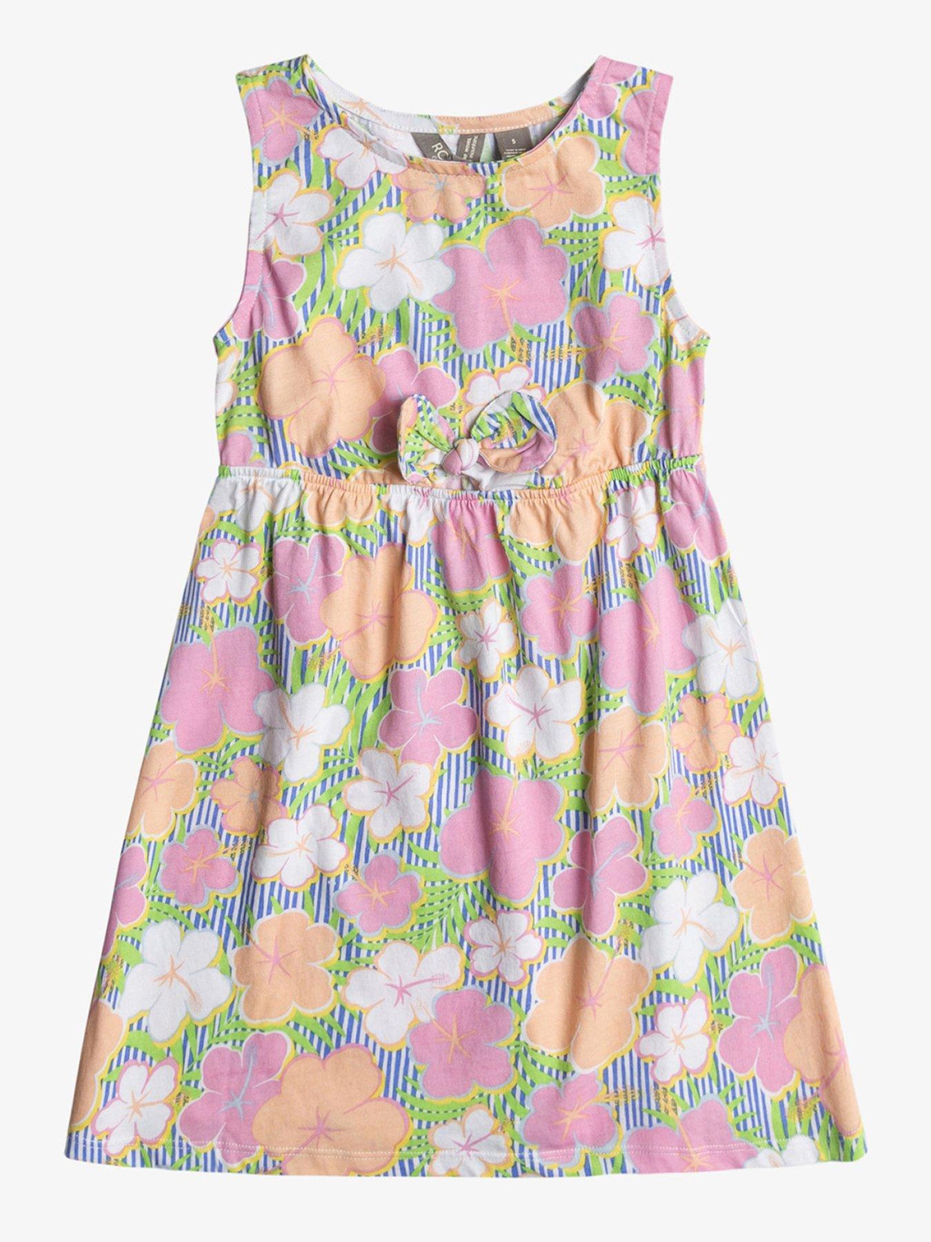 roxy-girls-printed-dress-with-elasticated-waist-pink-print