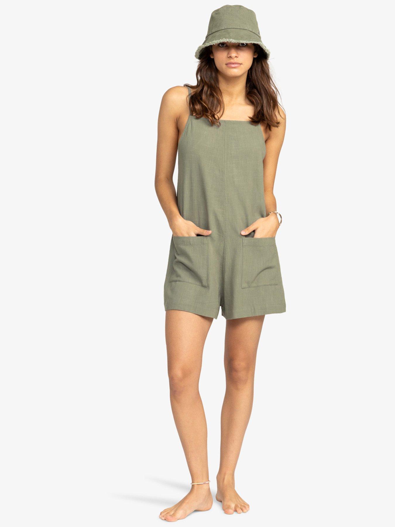 roxy-womens-short-length-strappy-romper-playsuit-green