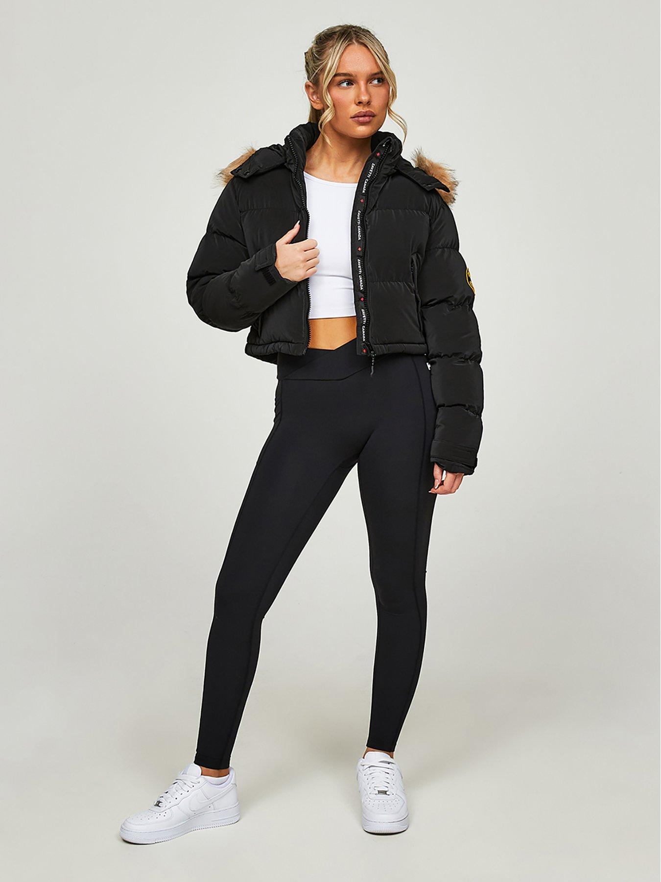 Image 3 of 6 of Zavetti Canada Bellucci 20 Cropped Padded Jacket - Black