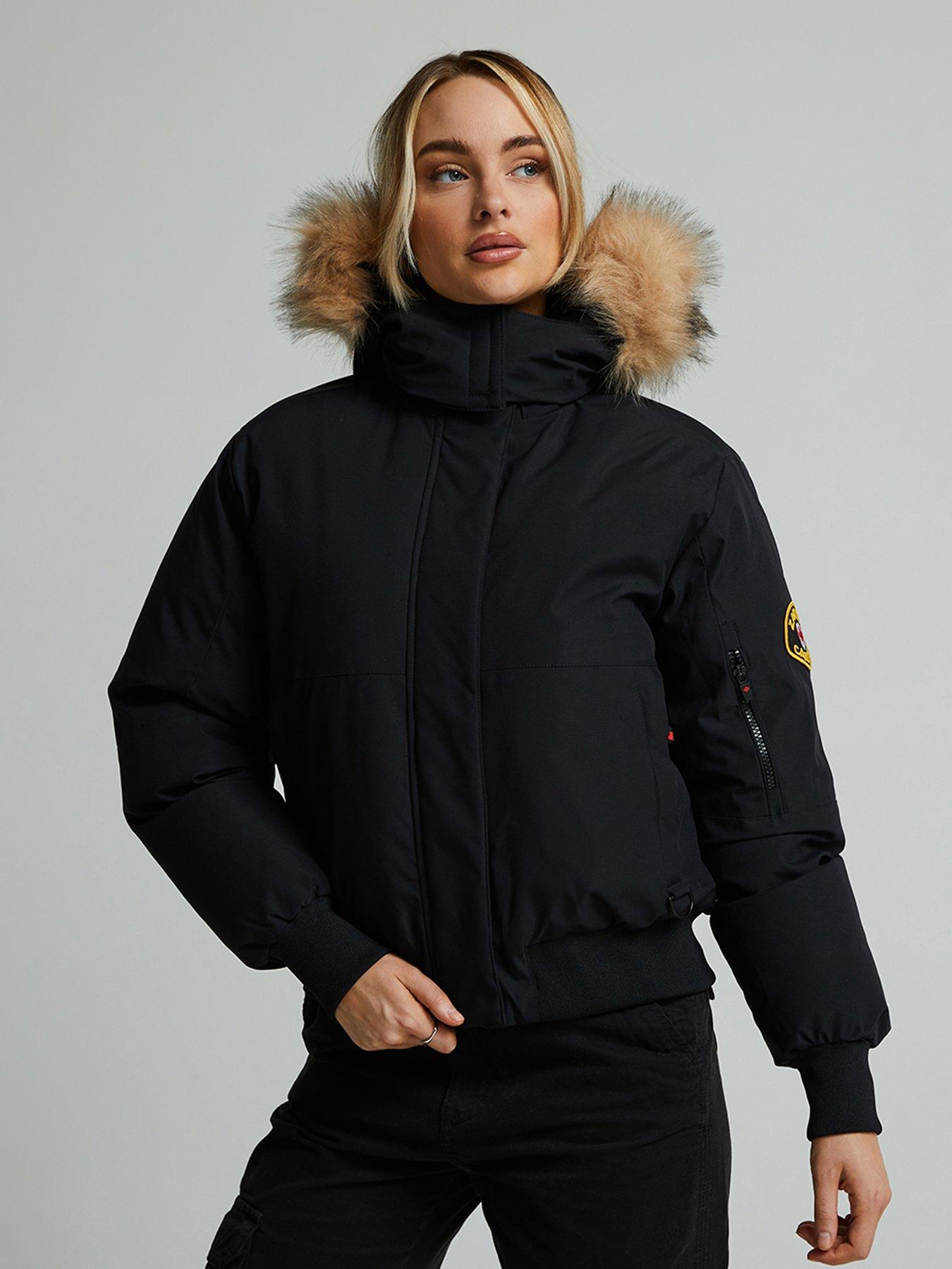 Zavetti Canada Olivia Hooded Bomber Jacket - Black