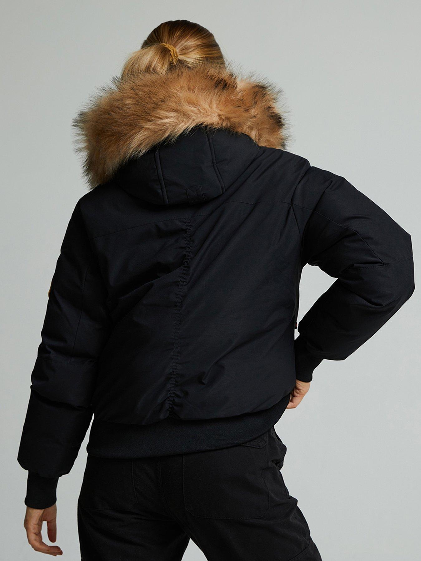 Image 2 of 6 of Zavetti Canada Olivia Hooded Bomber Jacket - Black