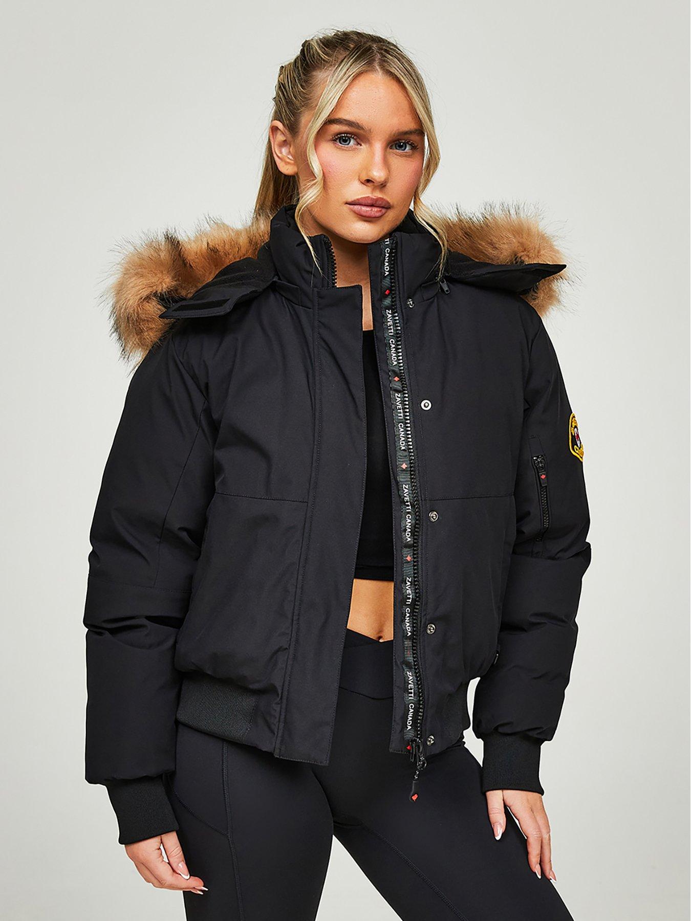 Olivia Hooded Bomber Jacket Black