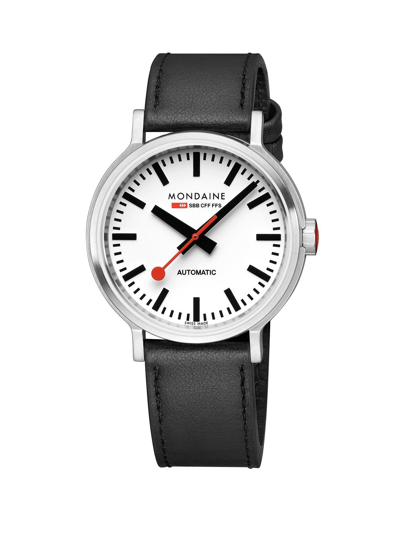 Image 2 of 6 of Mondaine Original Automatic 41mm White Dial Black Grape Leather