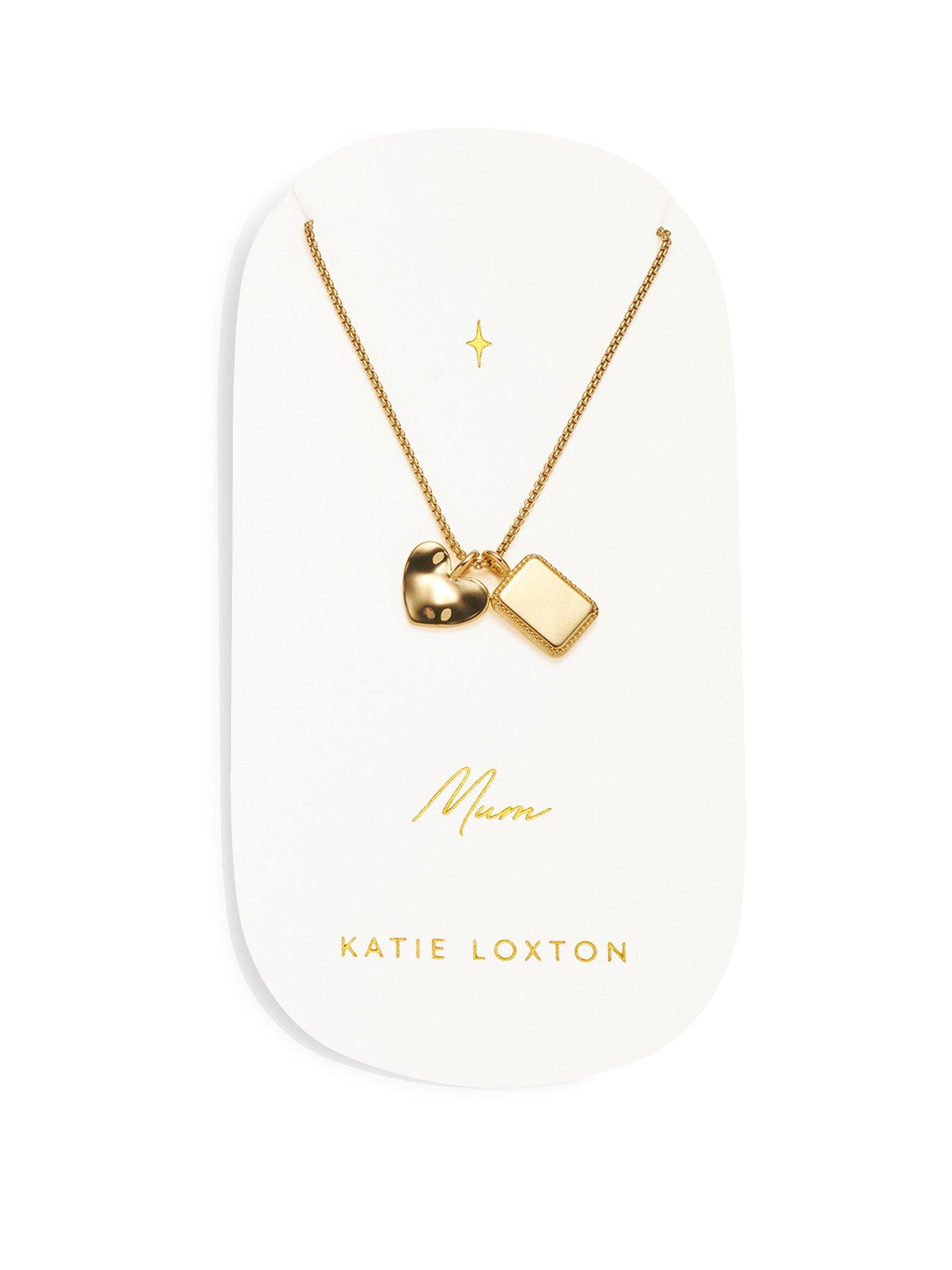 Product photograph of Katie Loxton Mum Waterproof Gold Charm Necklace from very.co.uk