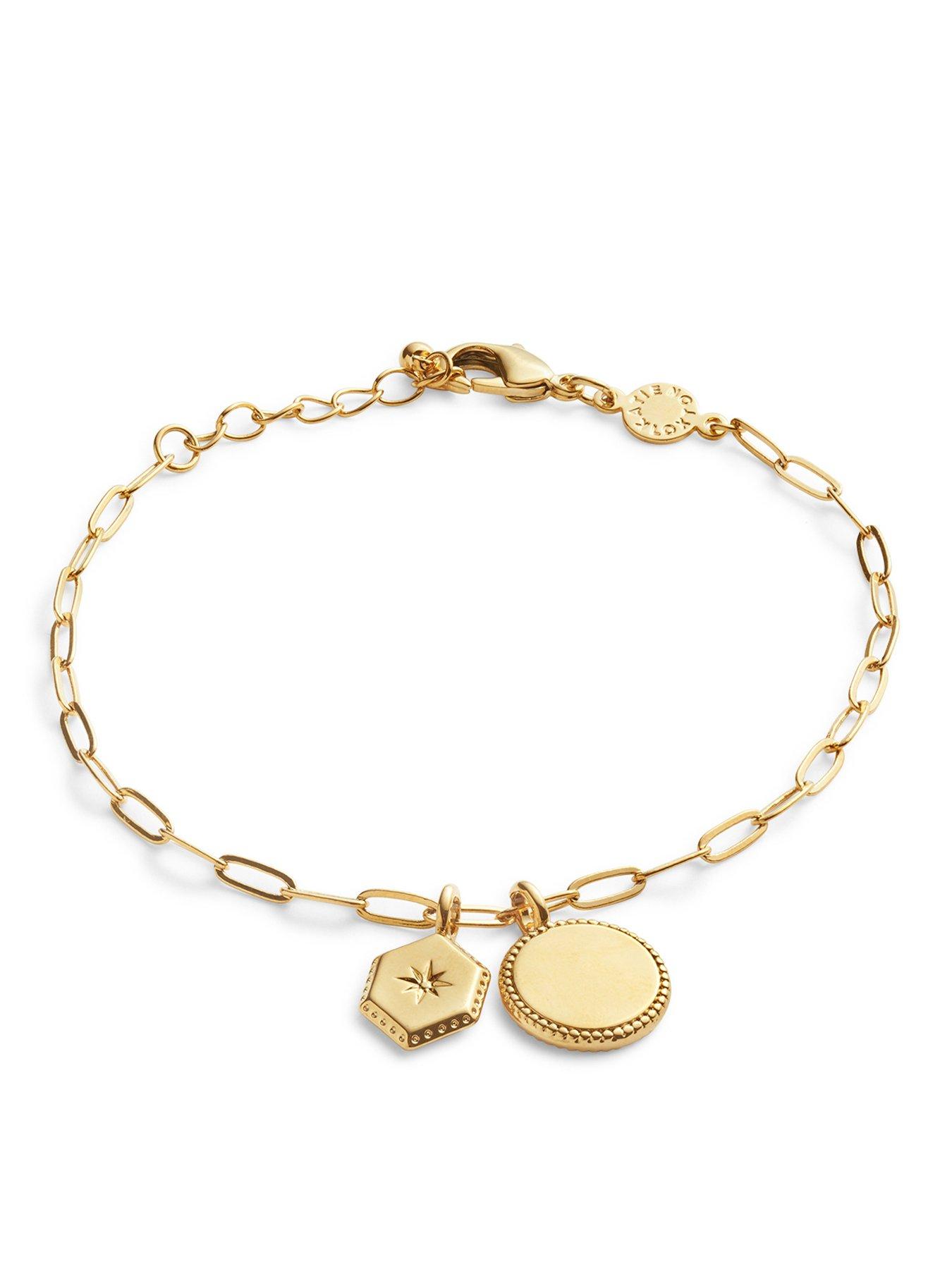 Katie Loxton CARDED CHARM BRACELET SOUL SISTER Gold Plated