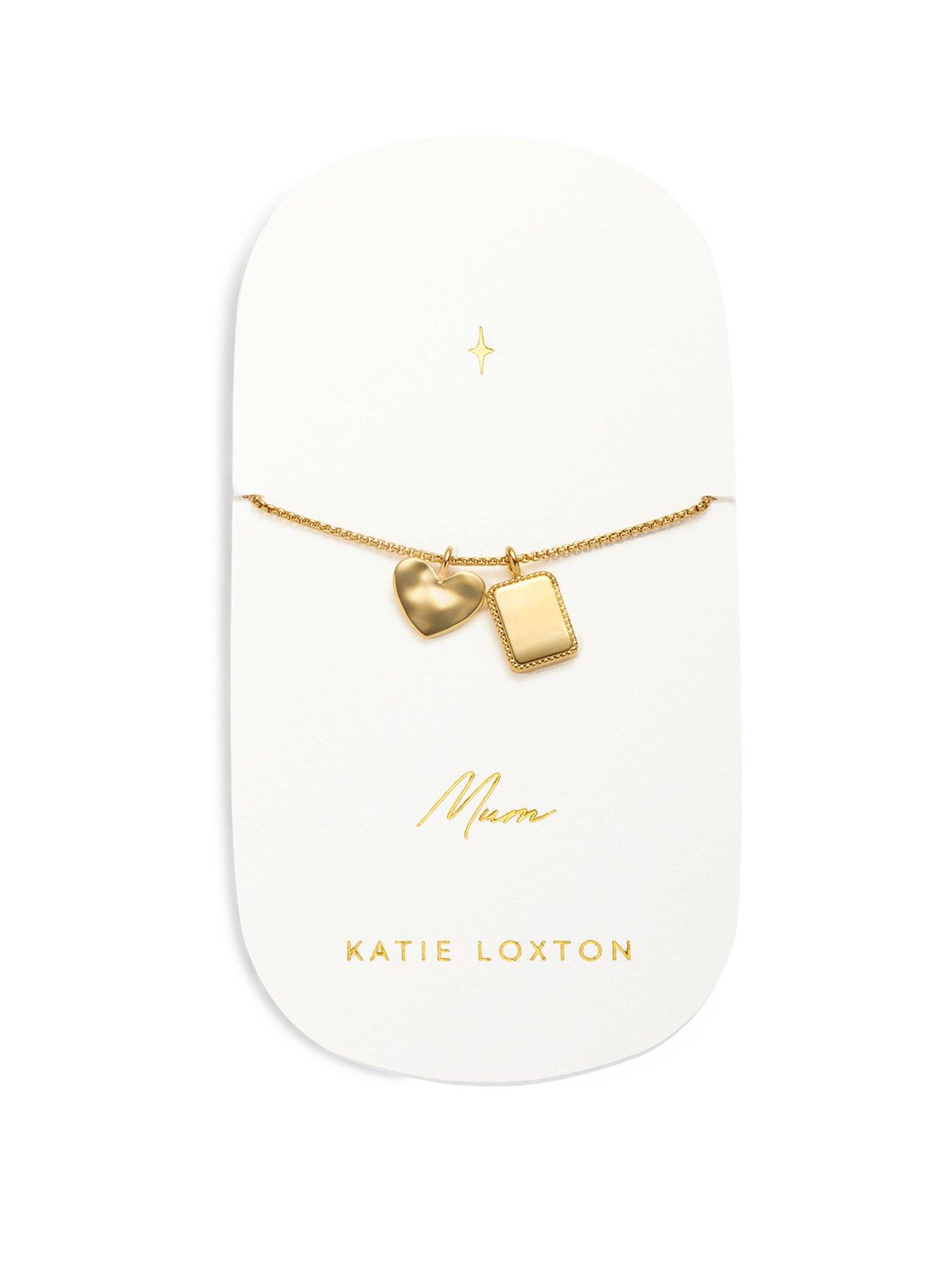 Product photograph of Katie Loxton Mum Waterproof Gold Charm Bracelet from very.co.uk