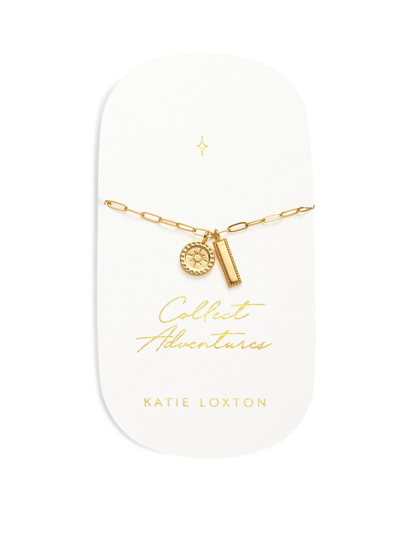 Product photograph of Katie Loxton Collect Adventures Waterproof Gold Charm Bracelet from very.co.uk