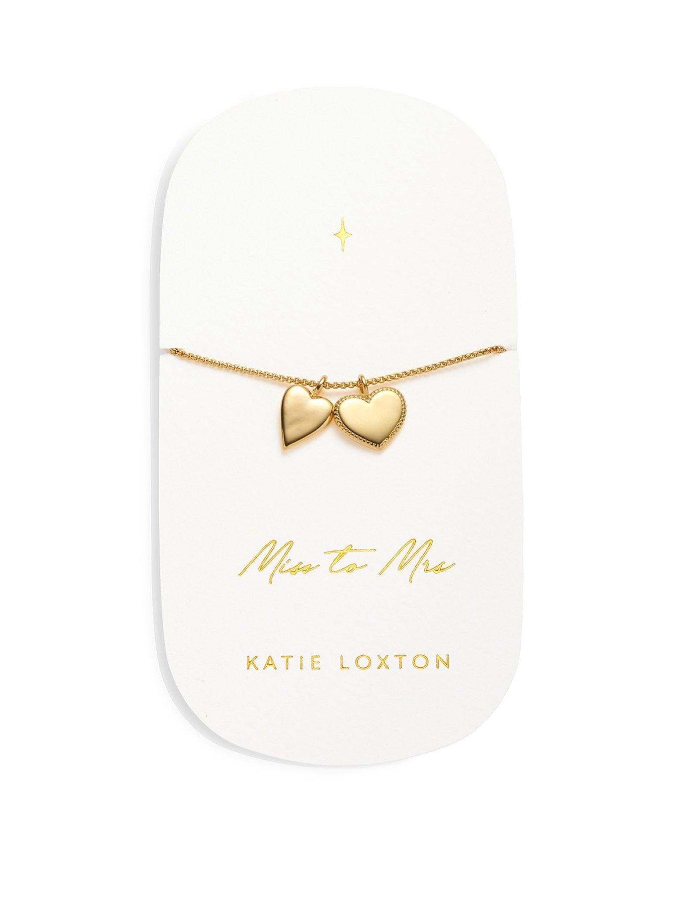 Product photograph of Katie Loxton Miss To Mrs Waterproof Gold Bridal Charm Bracelet from very.co.uk