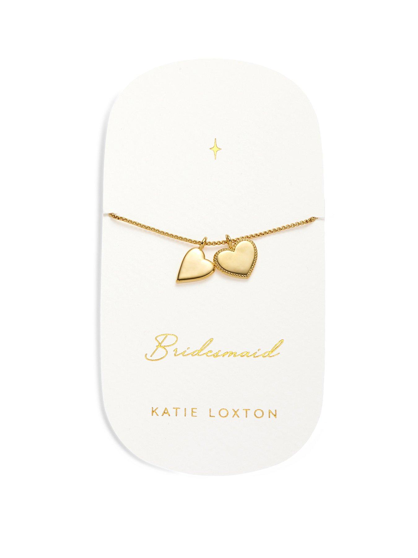 Product photograph of Katie Loxton Bridesmaid Waterproof Gold Bridal Charm Bracelet from very.co.uk