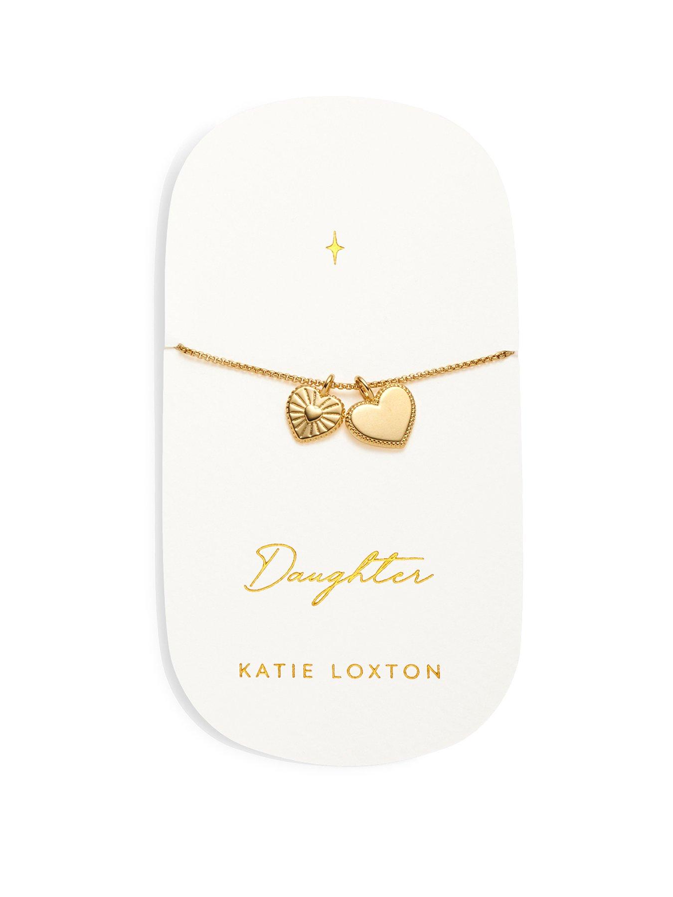 Product photograph of Katie Loxton Daughter Waterproof Gold Charm Bracelet from very.co.uk