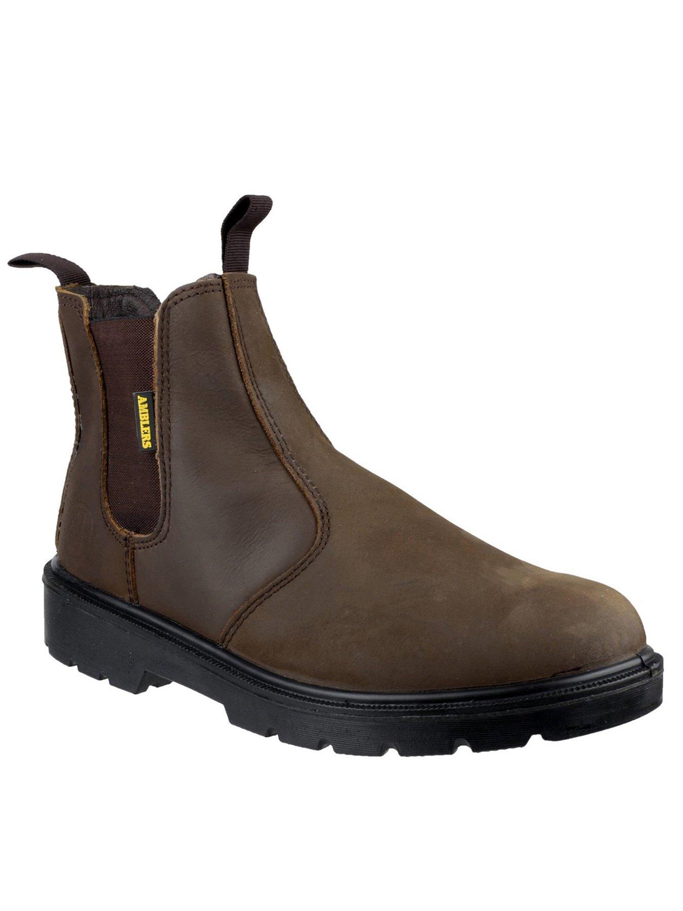 Amblers Mens Safety 128 Brown Greasy Dealer Boots - Brown | Very.co.uk