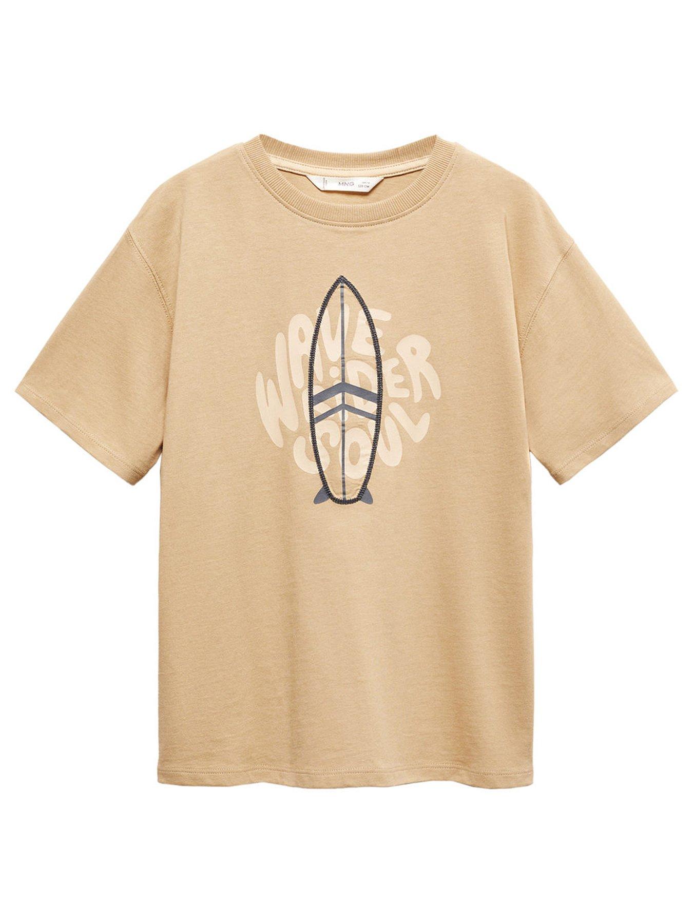 Mango Boys Surfboard Short Sleeve Tshirt - Beige | Very